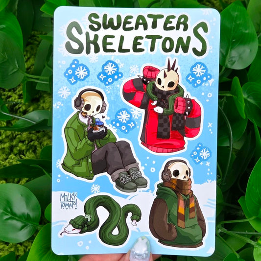 Sweater Skeletons Sticker Sheet!