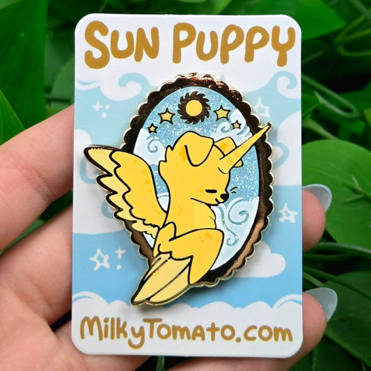 Sun Puppy Enamel Pin!