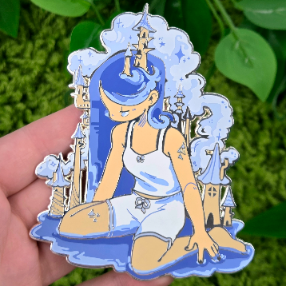 Sand Castle Girl Enamel Pin!