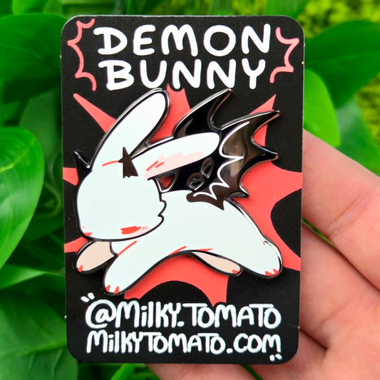 Demon Bunny Enamel Pin!