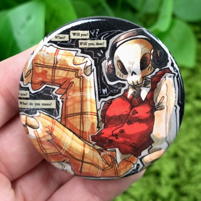 Grunge Skeleton Large Button!
