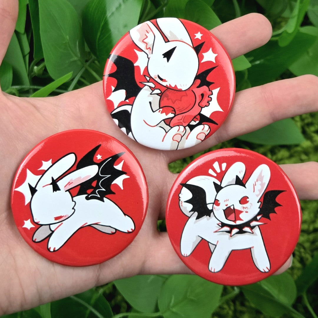 Demon Bunny Large Buttons!
