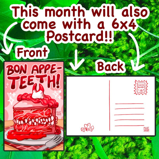 Creepy Demon Dessert Postcard!