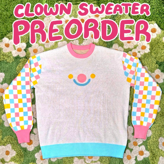 White Silly Clown Sweater