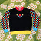 Black Silly Clown Sweater