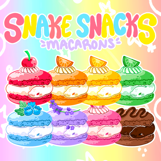 Snake Snacks Macarons Sticker Set