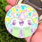 Sparkly Frog Clown Large Button