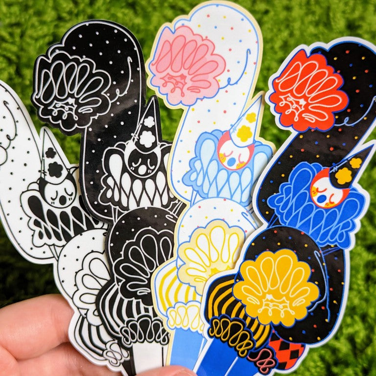Long Pierrot Clown Stickers