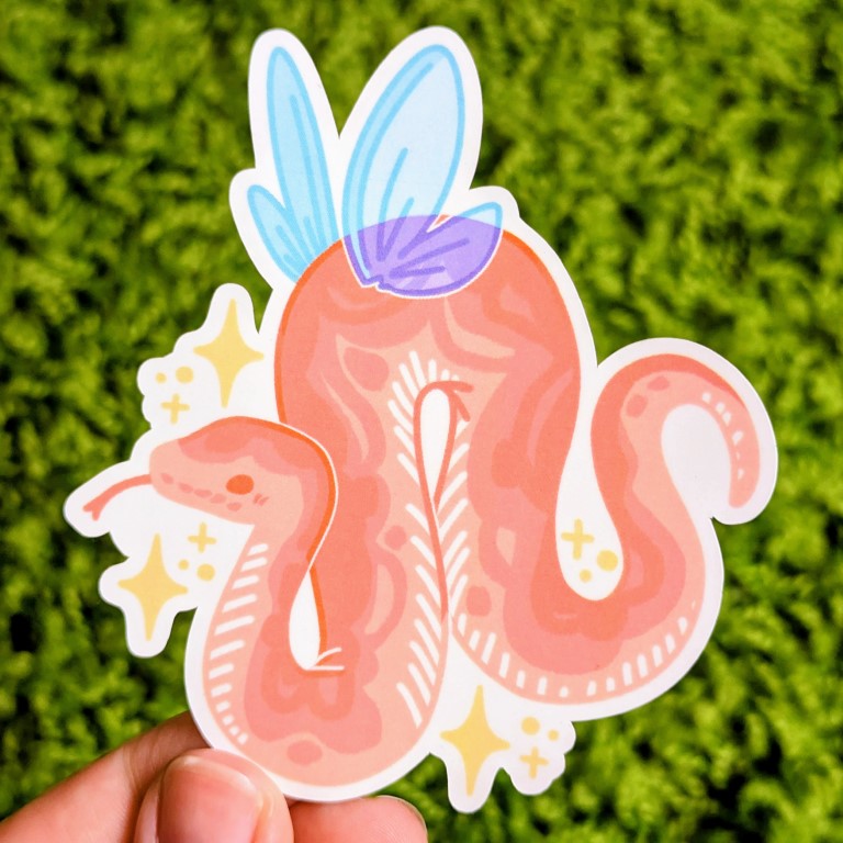 Tanky Snake Sticker Pastel Fairy Snake Stickers – Milky Tomato