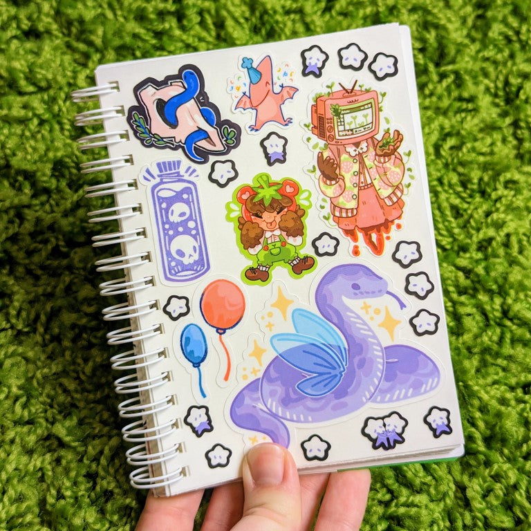 Space Girl V2 Saturated Small Reusable Sticker Book