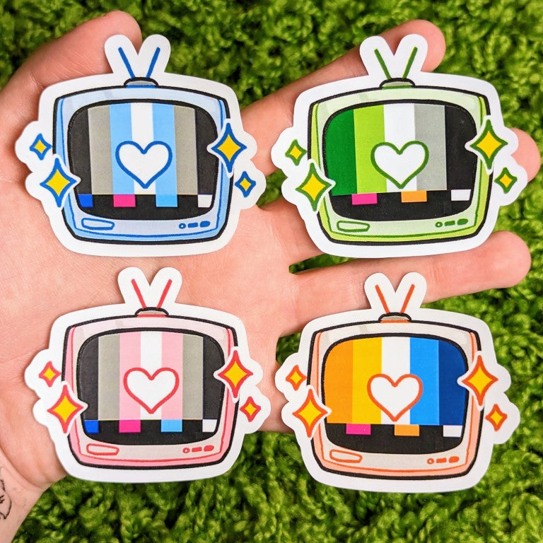 TV Static Pride Flag Stickers