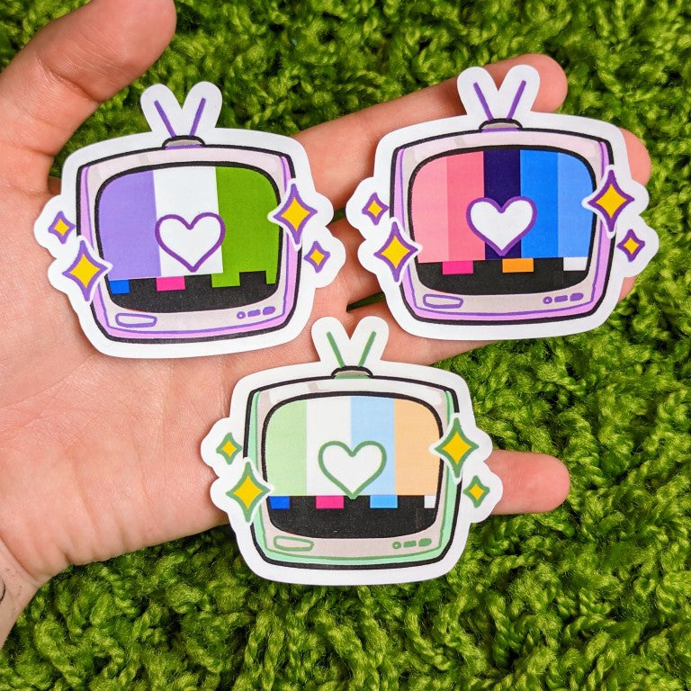 TV Static Pride Flag Stickers