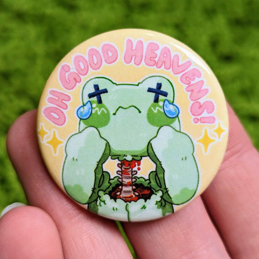 Oh Good Heavens Frog Button