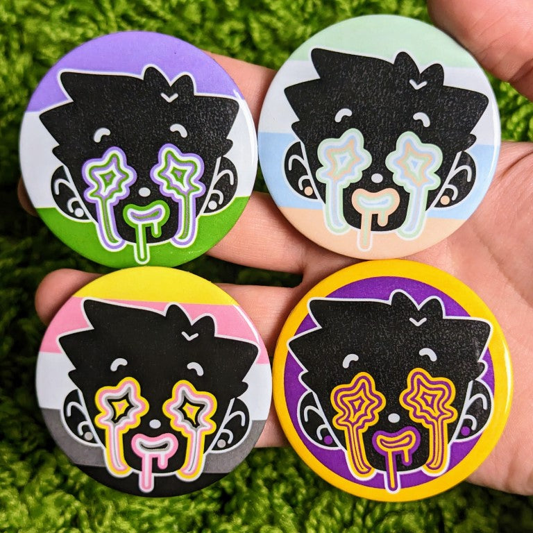 Pride Dripping Face Large Buttons