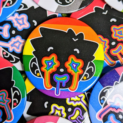 Pride Dripping Face Large Buttons
