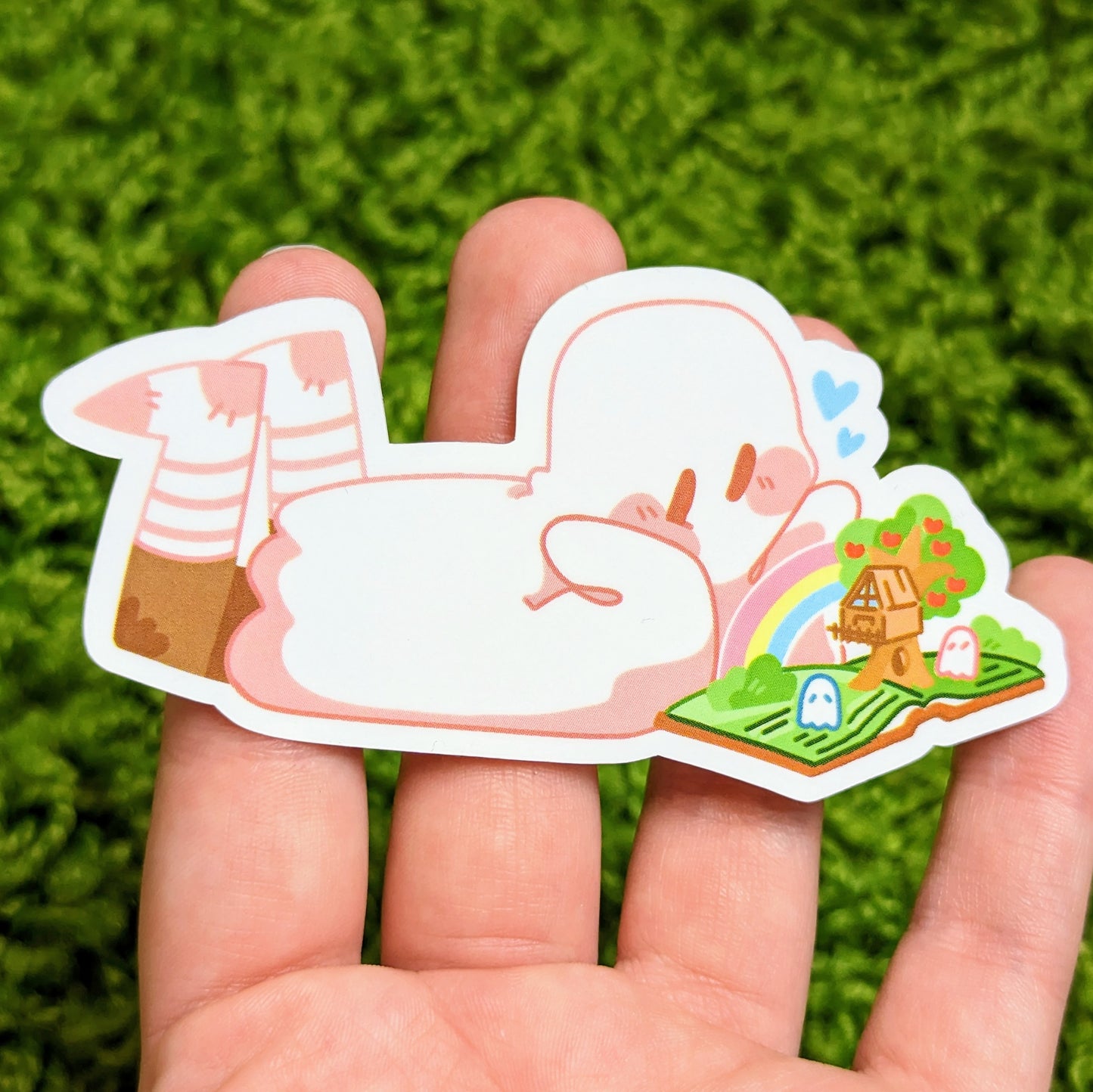 Cute Reading Ghosts Stickers V9!