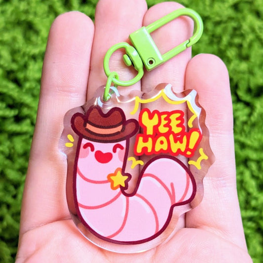 Cowboy Worm Acrylic Keychains