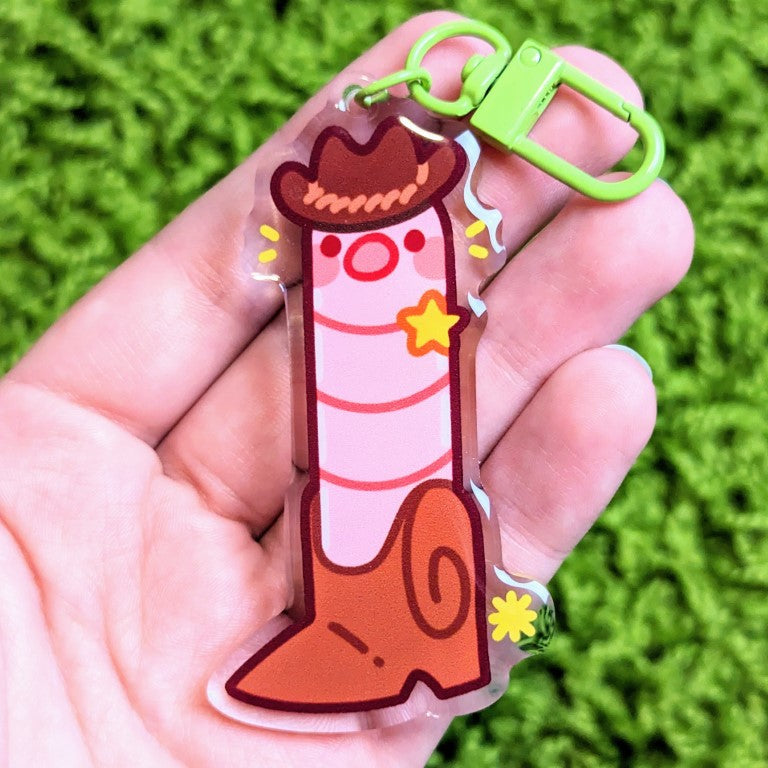 Cowboy Worm Acrylic Keychains