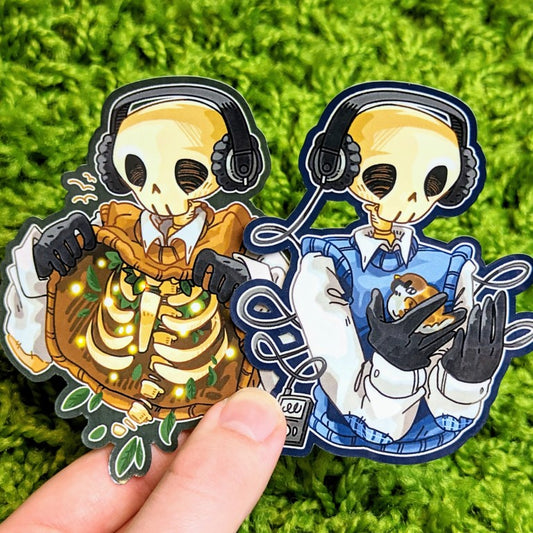 Both Skeleton Cade chilling stickers