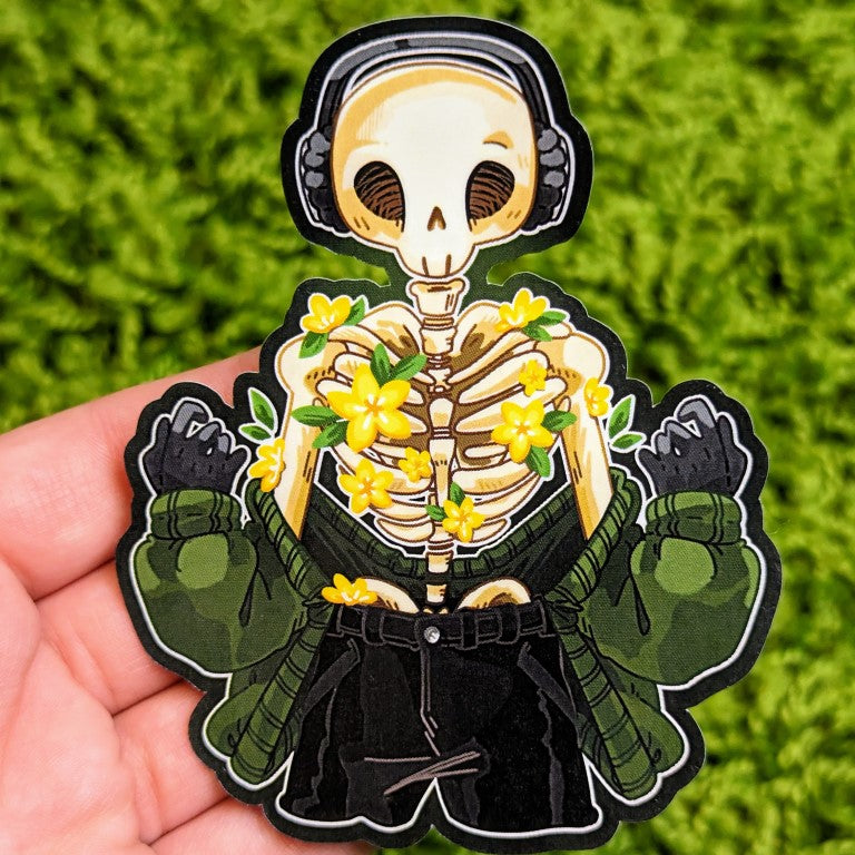 Aesthetic Rib Skeleton Aesthetic Flower Skeleton Rib Stickers – Milky Tomato