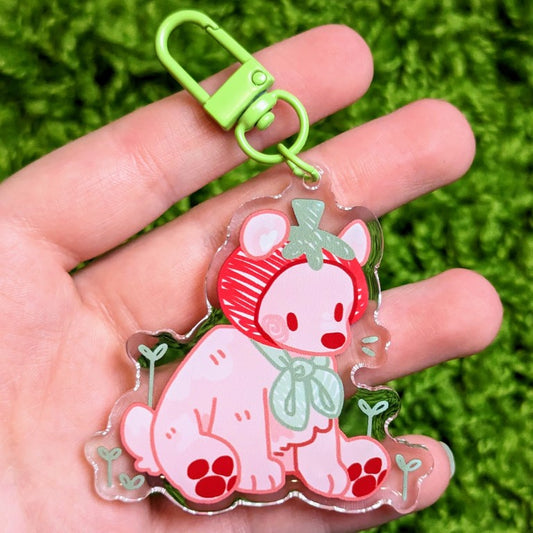 Tomato Teddy Bear Keychain