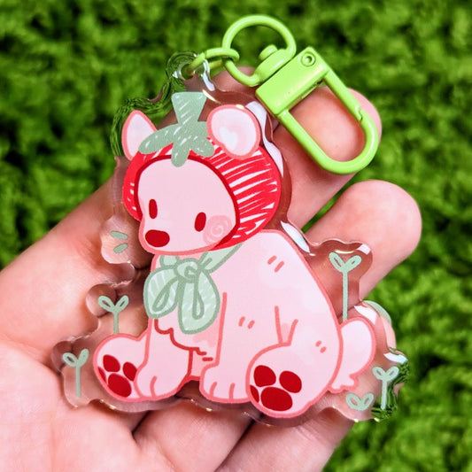 Tomato Teddy Bear Keychain