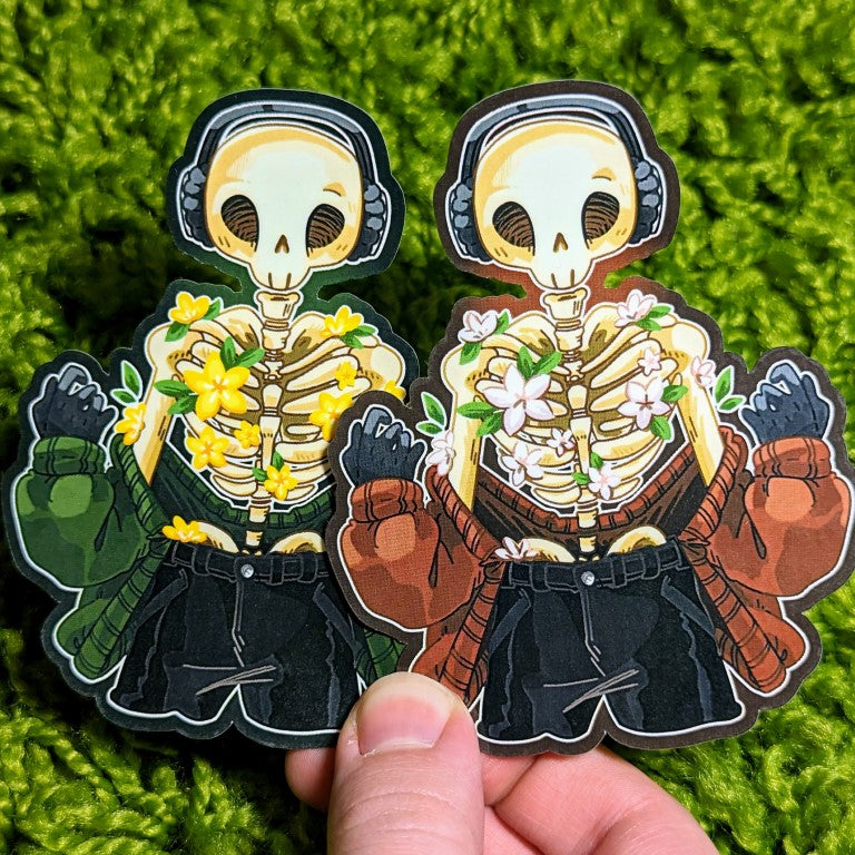Aesthetic Flower Skeleton Rib Stickers – Milky Tomato