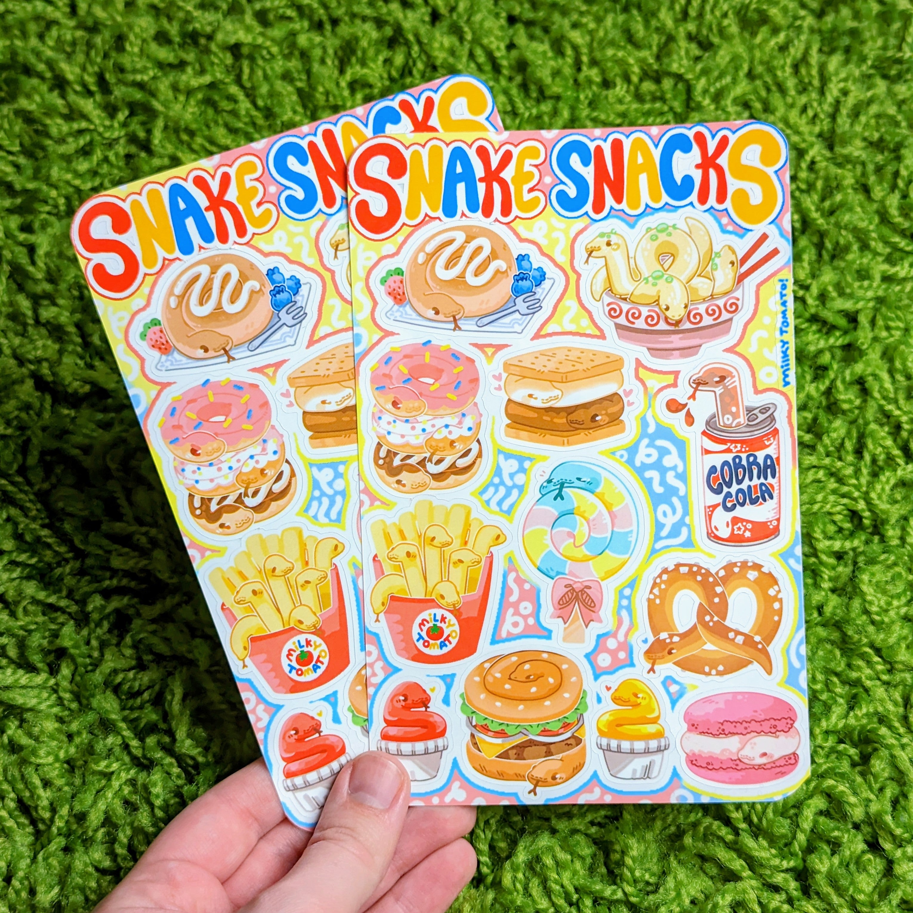 Snake Snacks Sticker Sheet – Milky Tomato