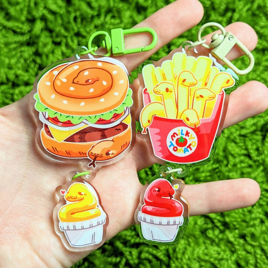 Snake Snack Fast Food Dangling Keychains