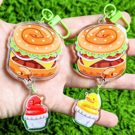 Snake Snack Fast Food Dangling Keychains