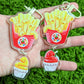 Snake Snack Fast Food Dangling Keychains