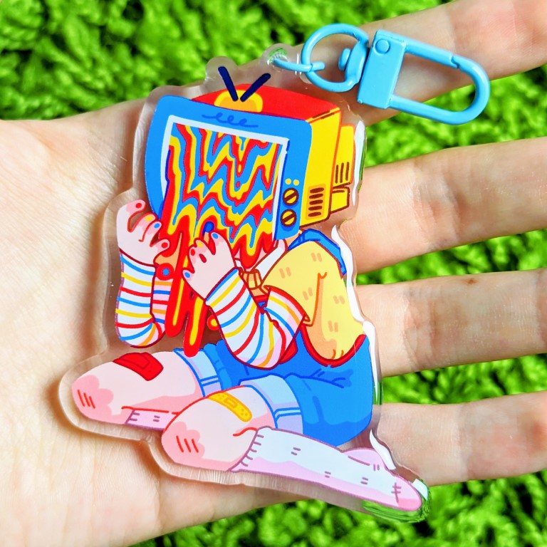 Drippy TV Head Acrylic Keychains