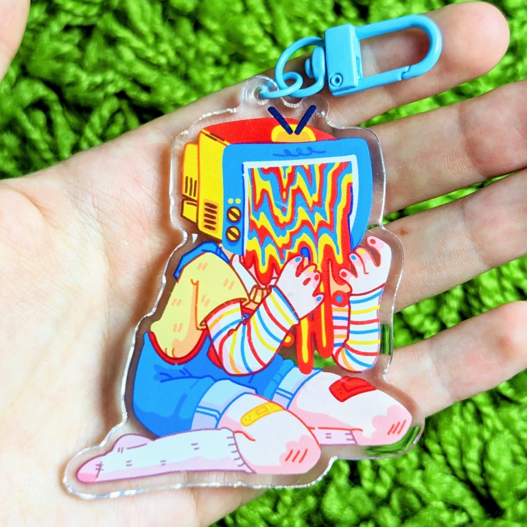 Drippy TV Head Acrylic Keychains
