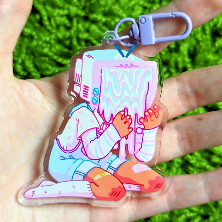 Drippy TV Head Acrylic Keychains