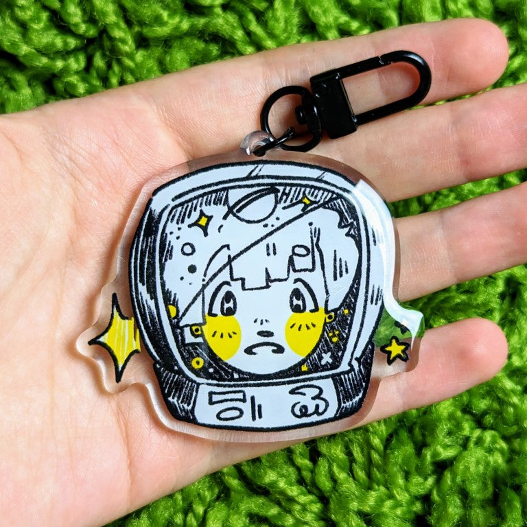 Space Girl Acrylic Keychain