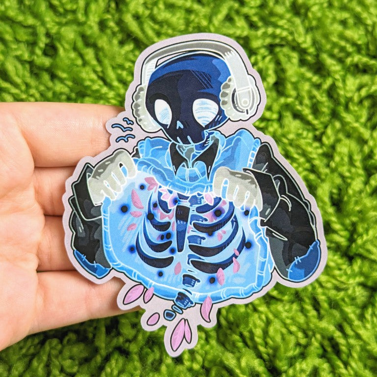Skeleton Sleep Sticker Aesthetic Inverted Chilling Skeleton Stickers – Milky Tomato