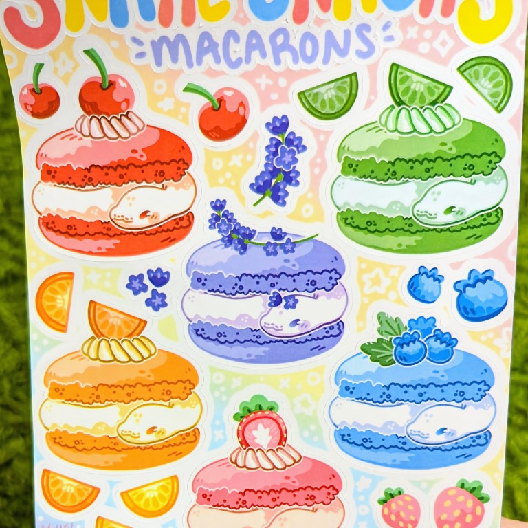 Snake Snacks Macarons Sticker Sheet – Milky Tomato