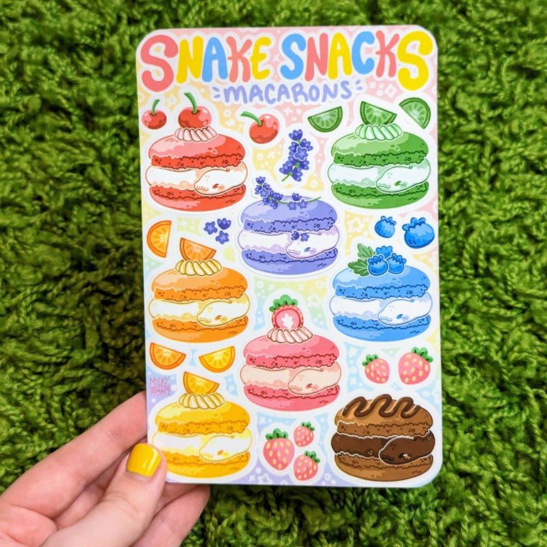 Snake Snacks Macarons Sticker Sheet