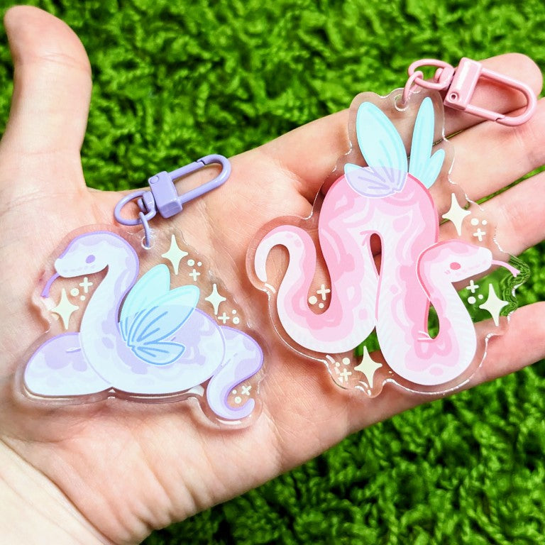 Pastel Fable Fairy Snake Acrylic Keychains
