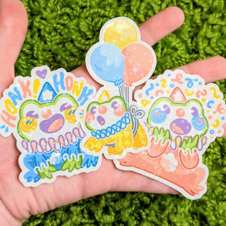 Clown Frog Stickers