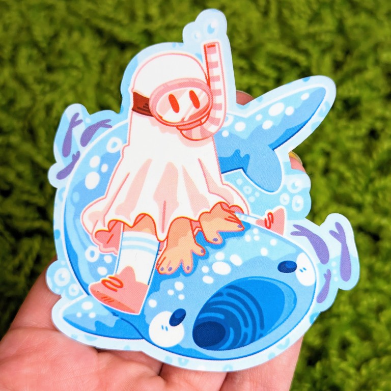 Cute Scuba Diving Ghost Stickers