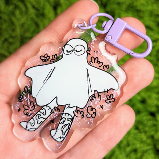 Glitch Ghost Acrylic Keychain