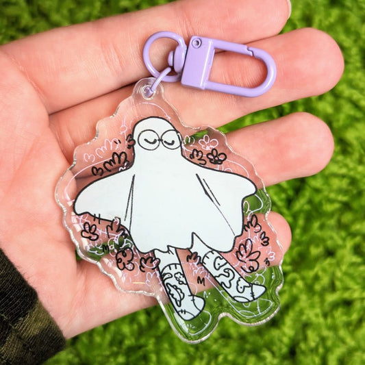 Glitch Ghost Acrylic Keychain