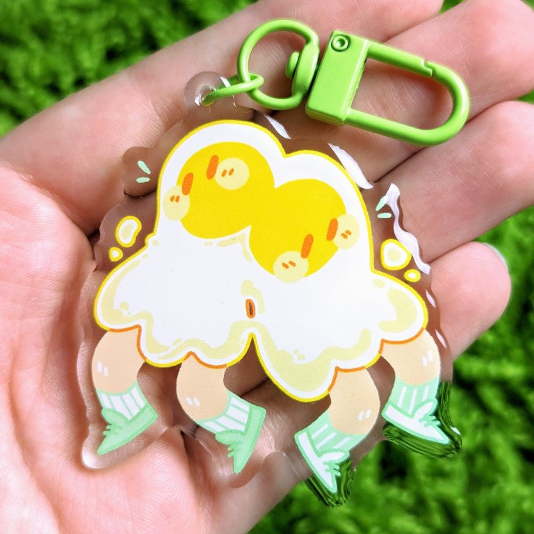 Sunni and Syde Egg Ghost Twins Acrylic Keychain