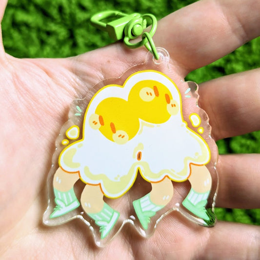 Sunni and Syde Egg Ghost Twins Acrylic Keychain