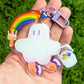 Rainbow Pride Painting Ghost Acrylic Keychain
