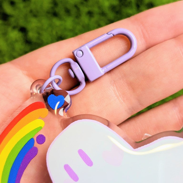 Rainbow Pride Painting Ghost Acrylic Keychain