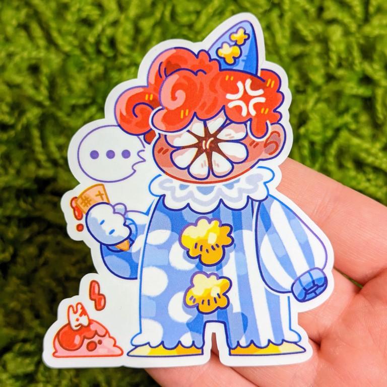 Creepy Clown Mealtime Stickers