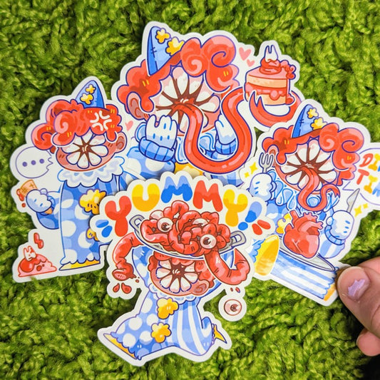 Creepy Clown Mealtime Stickers