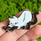 Stretching Ghost Cat Enamel Pin